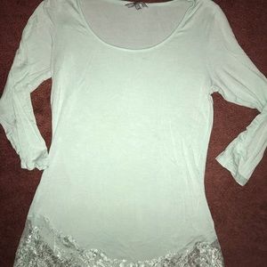 Bke lace mint top